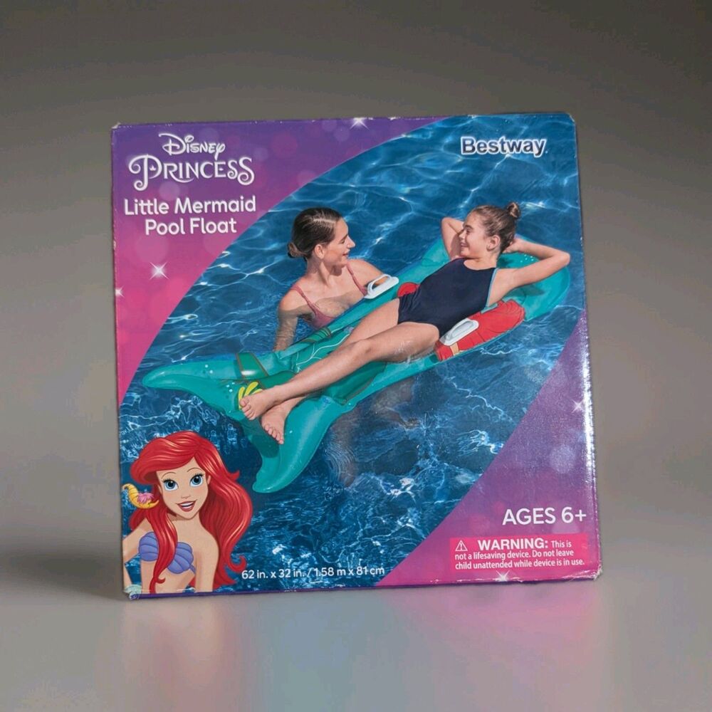 Bestway Disney Princess Little Mermaid Pool Float Inflatable Lounge Raft New